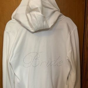 “Bride” white zip up hoodie